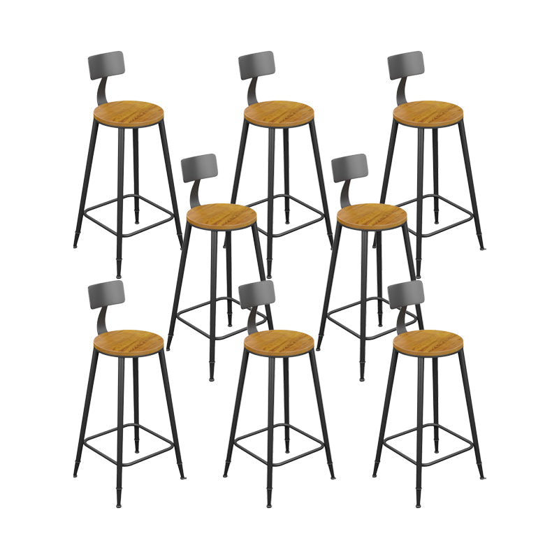 Sgabello da bar senza braccia da bar in stile industriale con gambe nere