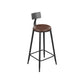 Sgabello da bar senza braccia da bar in stile industriale con gambe nere