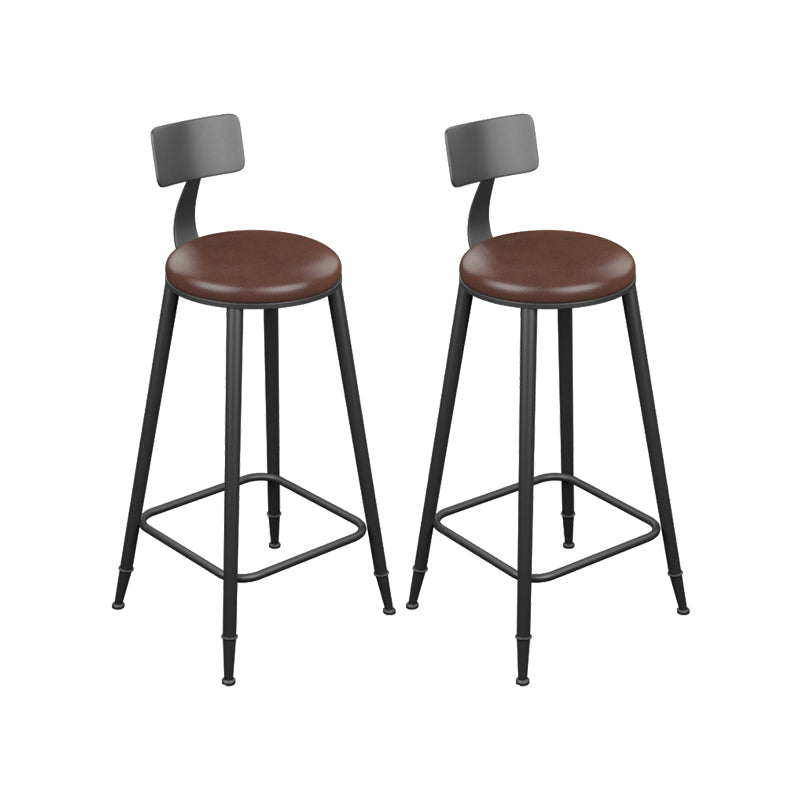 Sgabello da bar senza braccia da bar in stile industriale con gambe nere