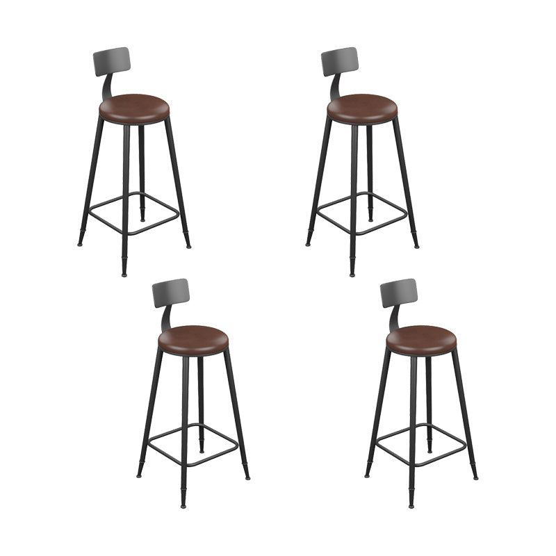 Sgabello da bar senza braccia da bar in stile industriale con gambe nere