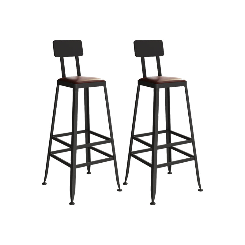 Sgabello da bar senza braccia da bar in stile industriale con gambe nere