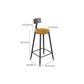 Sgabello da bar senza braccia da bar in stile industriale con gambe nere