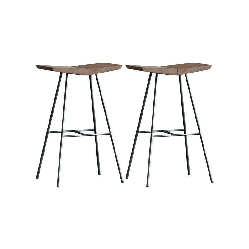 Hedendaagse metalen barkruk voetsteun tegenstoel in bruin