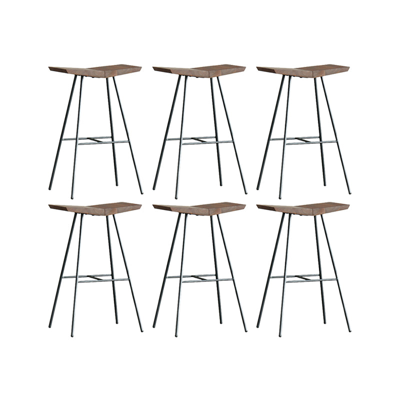 Hedendaagse metalen barkruk voetsteun tegenstoel in bruin