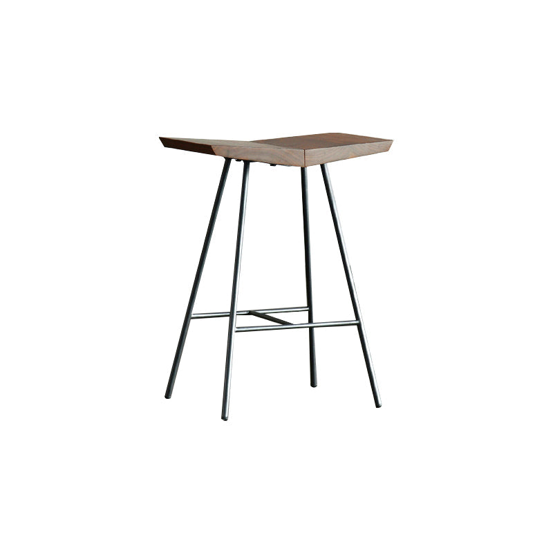 Hedendaagse metalen barkruk voetsteun tegenstoel in bruin