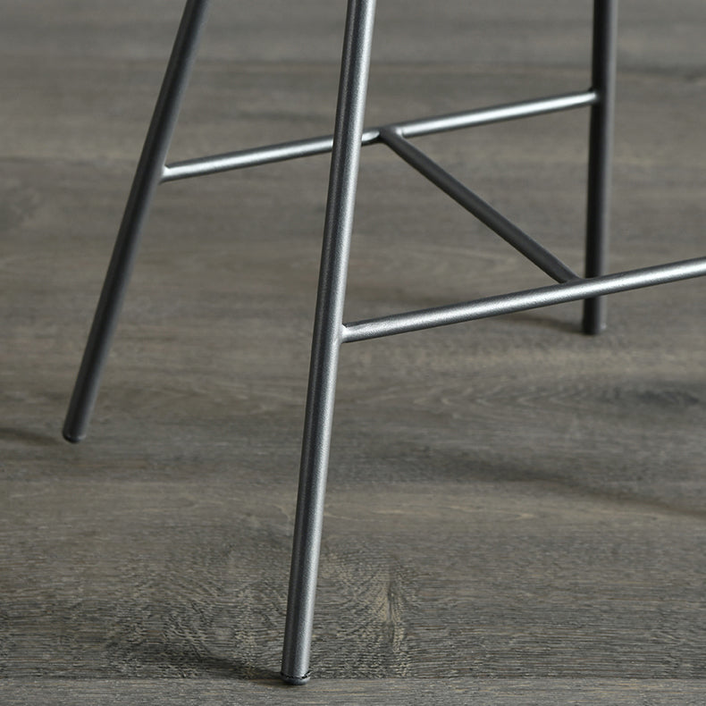 Hedendaagse metalen barkruk voetsteun tegenstoel in bruin