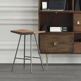 Tabouret de comptoir de randonnée contemporain en métal en marron en marron
