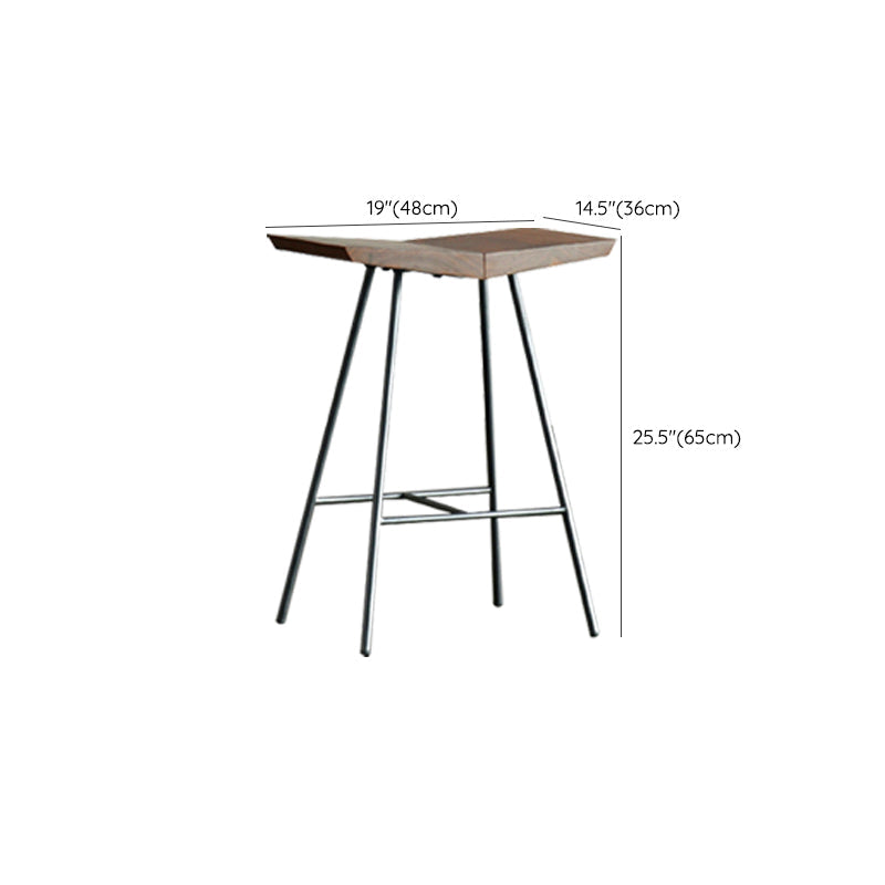 Hedendaagse metalen barkruk voetsteun tegenstoel in bruin