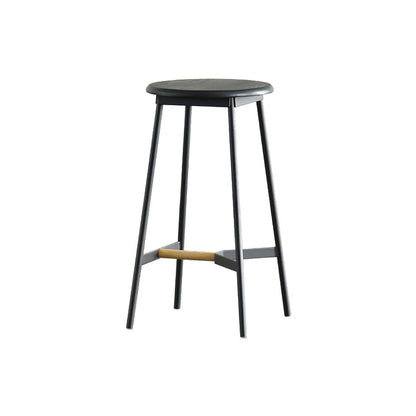 Contemporary Style Metal Bar Stool Footrest Counter Stool in Black 1 Piece Clearhalo 'Bar Furniture' 'Bar Stools' 'bar_stools' 'furn' 'furn_bar_stools' 'Furniture' 'Kitchen & Dining Furniture' 7178272