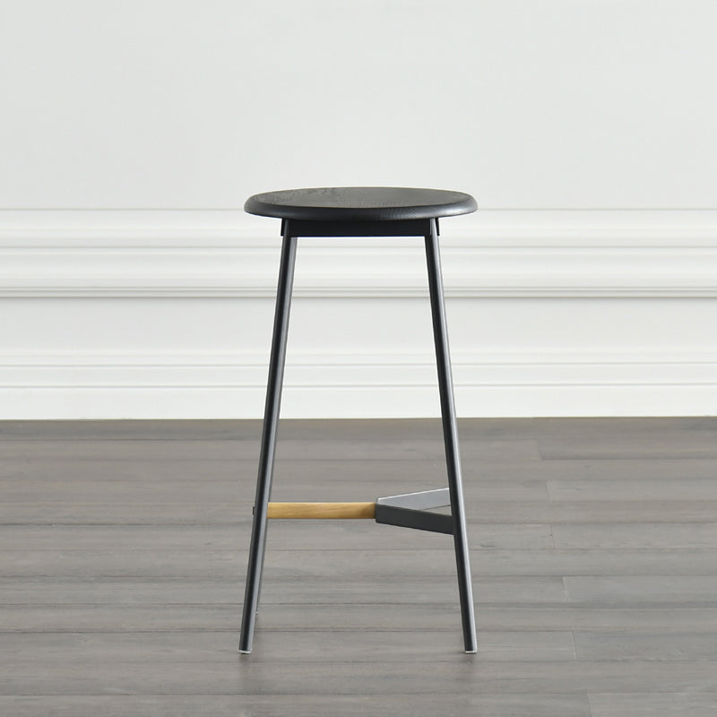 Contemporary Style Metal Bar Stool Footrest Counter Stool in Black Clearhalo 'Bar Furniture' 'Bar Stools' 'bar_stools' 'furn' 'furn_bar_stools' 'Furniture' 'Kitchen & Dining Furniture' 7178274