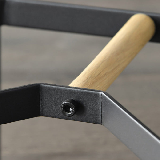 Contemporary Style Metal Bar Stool Footrest Counter Stool in Black Clearhalo 'Bar Furniture' 'Bar Stools' 'bar_stools' 'furn' 'furn_bar_stools' 'Furniture' 'Kitchen & Dining Furniture' 7178281