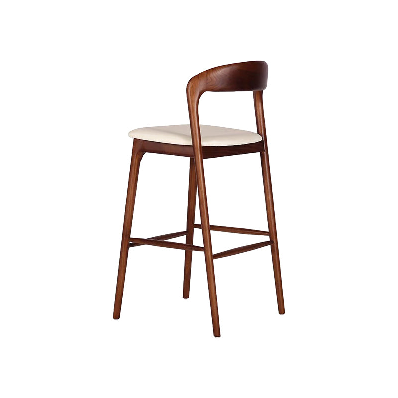 Scandinavian Indoor Bar Stools Solid Wood Bar Stool with Footrest