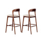 Scandinavian Indoor Bar Stools Solid Wood Bar Stool with Footrest