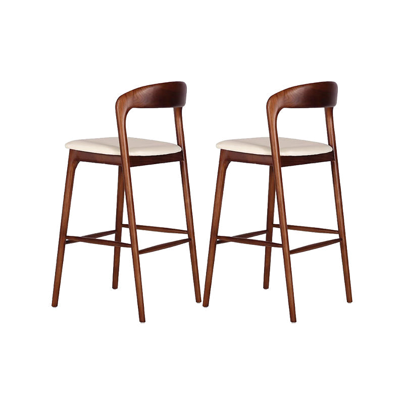 Scandinavian Indoor Bar Stools Solid Wood Bar Stool with Footrest
