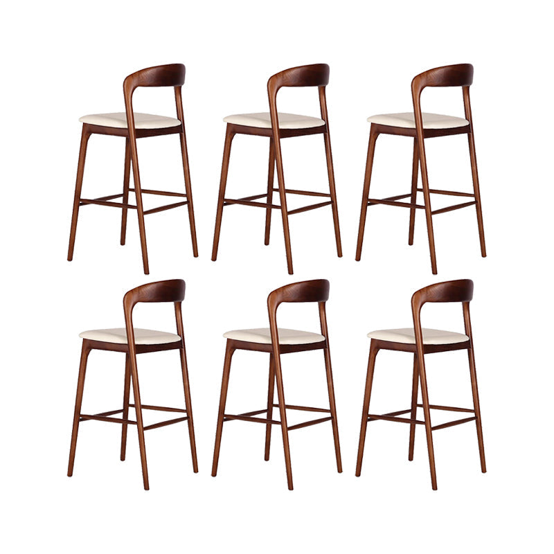 Scandinavian Indoor Bar Stools Solid Wood Bar Stool with Footrest