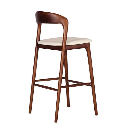 Scandinavian Indoor Bar Stools Solid Wood Bar Stool with Footrest