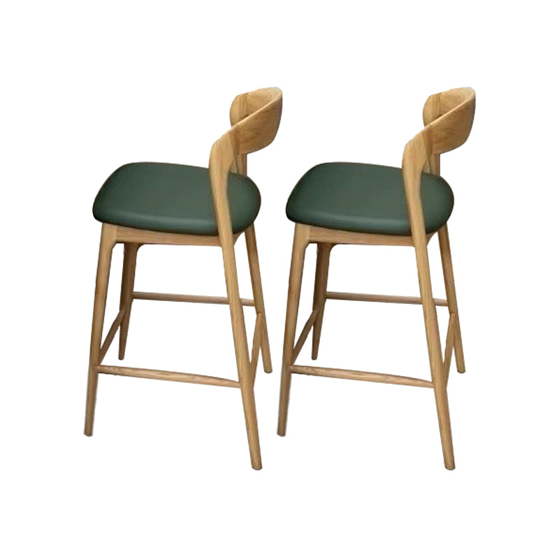 Scandinavian Indoor Bar Stools Solid Wood Bar Stool with Footrest