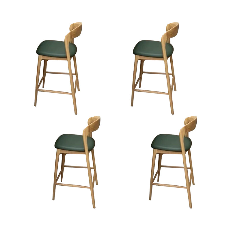 Scandinavian Indoor Bar Stools Solid Wood Bar Stool with Footrest