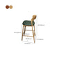 Scandinavian Indoor Bar Stools Solid Wood Bar Stool with Footrest