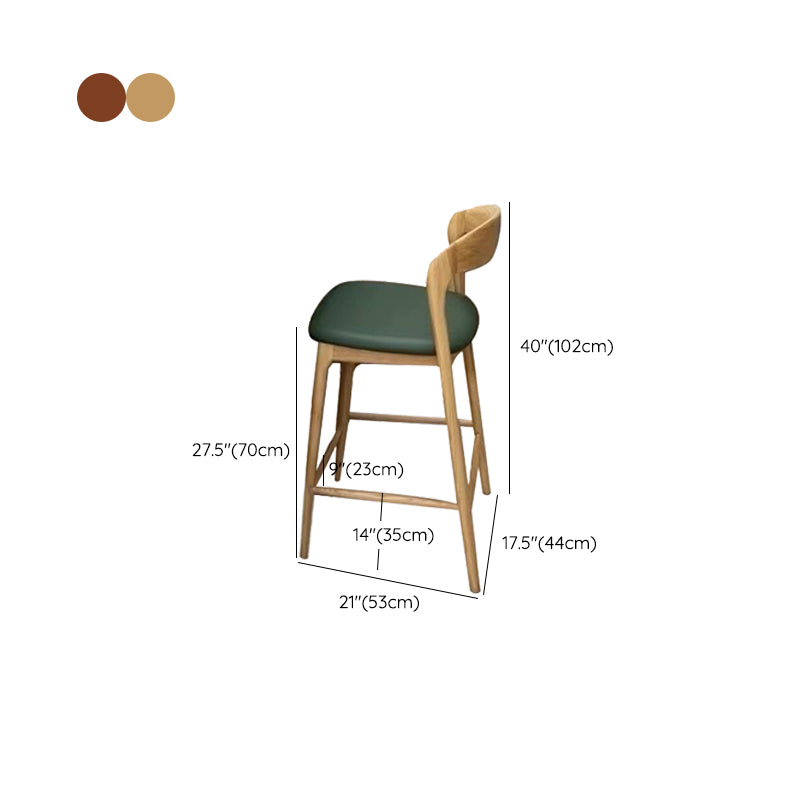 Scandinavian Indoor Bar Stools Solid Wood Bar Stool with Footrest