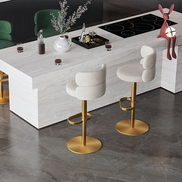 Gambe oro glam bar sgabelli da soggiorno imbottito.