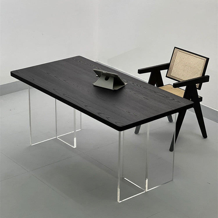 Set tavolo da pranzo moderno in legno massello da 1/2/5 pezzi in nero