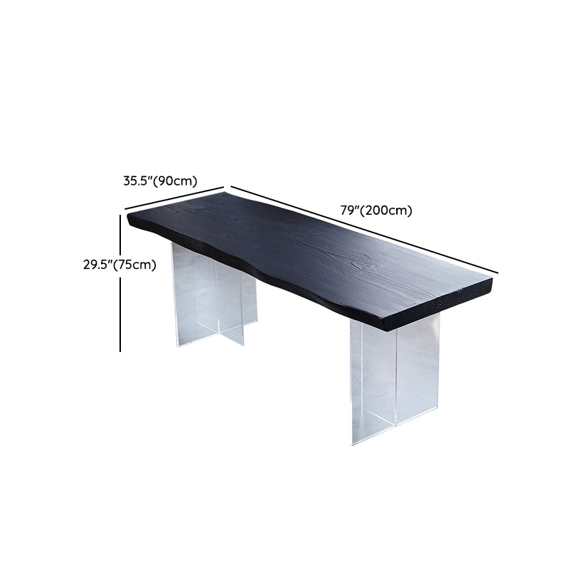 Set tavolo da pranzo moderno in legno massello da 1/2/5 pezzi in nero
