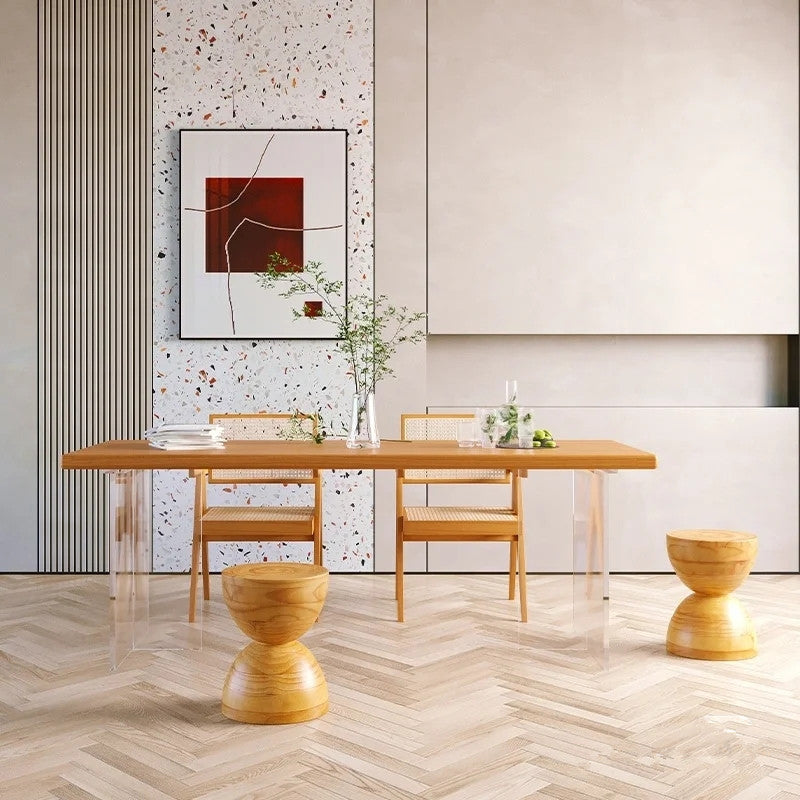 Modern Solid Wood Dinette Set 1/5 Pcs Standard Height Dining Room Table Set Clearhalo 'Dining Room Sets' 'Dining Tables & Seating' 'dining_room_set' 'furn' 'furn_dining_room_set' 'Furniture' 'Kitchen & Dining Furniture' 7178528