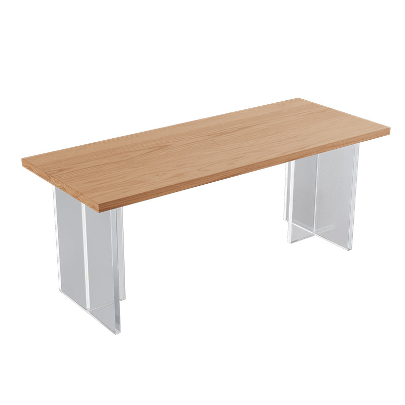 Modern Solid Wood Dinette Set 1/5 Pcs Standard Height Dining Room Table Set Brown 94.5"L x 35.4"W Clearhalo 'Dining Room Sets' 'Dining Tables & Seating' 'dining_room_set' 'furn' 'furn_dining_room_set' 'Furniture' 'Kitchen & Dining Furniture' 7178531