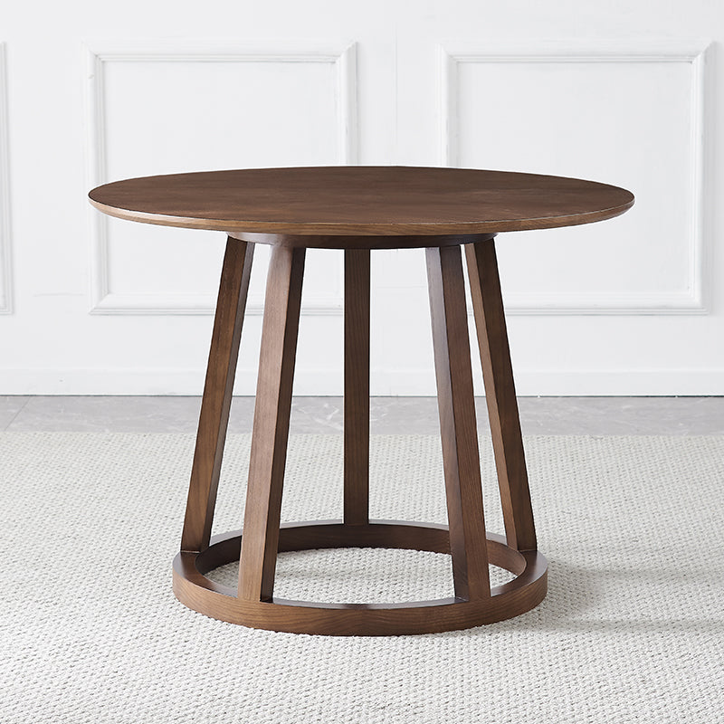 1/5 PCS Juego de comedor de estilo moderno Juego de comedor de madera maciza con mesa redonda