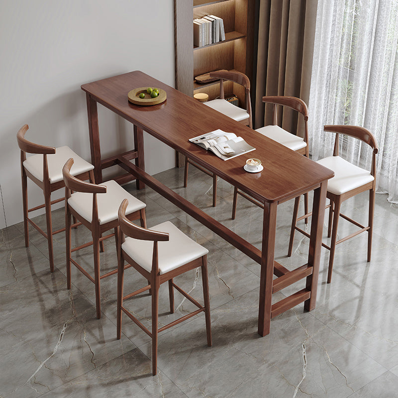 Contemporary Indoor Bar Dining Table Rectangle Wood Bar Stool Table Clearhalo 'Bar Furniture' 'Bar Tables' 'bar_tables' 'furn' 'furn_bar_tables' 'Furniture' 'Kitchen & Dining Furniture' 7178610