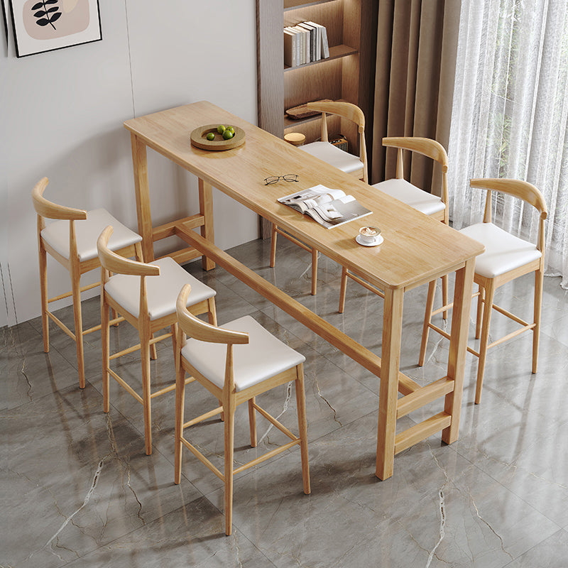 Contemporary Indoor Bar Dining Table Rectangle Wood Bar Stool Table Natural Without Chairs Clearhalo 'Bar Furniture' 'Bar Tables' 'bar_tables' 'furn' 'furn_bar_tables' 'Furniture' 'Kitchen & Dining Furniture' 7178613