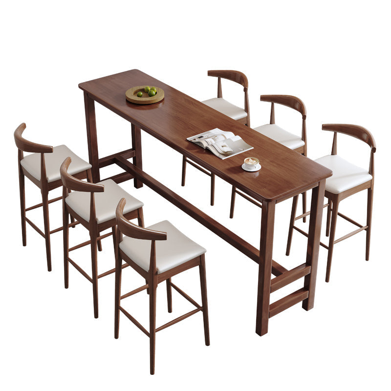 Contemporary Indoor Bar Dining Table Rectangle Wood Bar Stool Table Clearhalo 'Bar Furniture' 'Bar Tables' 'bar_tables' 'furn' 'furn_bar_tables' 'Furniture' 'Kitchen & Dining Furniture' 7178620