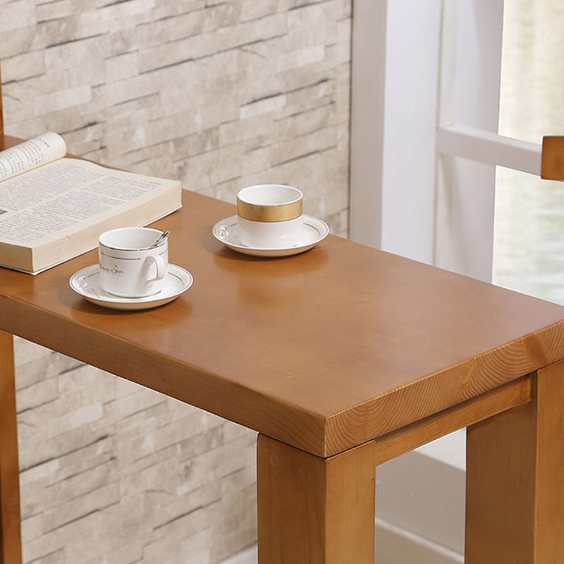 Brown Pine Wood Bistro Table with Storage Modern Pub Table for Home Clearhalo 'Bar Furniture' 'Bar Tables' 'bar_tables' 'furn' 'furn_bar_tables' 'Furniture' 'Kitchen & Dining Furniture' 7178631