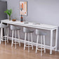 Matte Finish Faux Wood Bar Table Modern Pub Table with Metal Frame Clearhalo 'Bar Furniture' 'Bar Tables' 'bar_tables' 'furn' 'furn_bar_tables' 'Furniture' 'Kitchen & Dining Furniture' 7178644