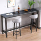 Matte Finish Faux Wood Bar Table Modern Pub Table with Metal Frame Clearhalo 'Bar Furniture' 'Bar Tables' 'bar_tables' 'furn' 'furn_bar_tables' 'Furniture' 'Kitchen & Dining Furniture' 7178645