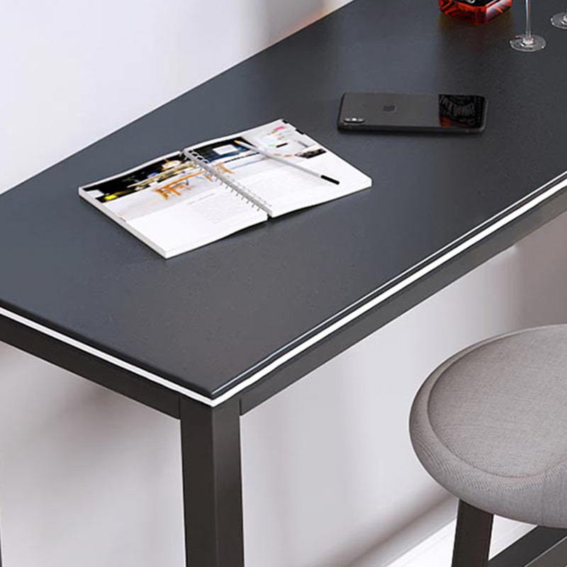 Matte Finish Faux Wood Bar Table Modern Pub Table with Metal Frame Clearhalo 'Bar Furniture' 'Bar Tables' 'bar_tables' 'furn' 'furn_bar_tables' 'Furniture' 'Kitchen & Dining Furniture' 7178650