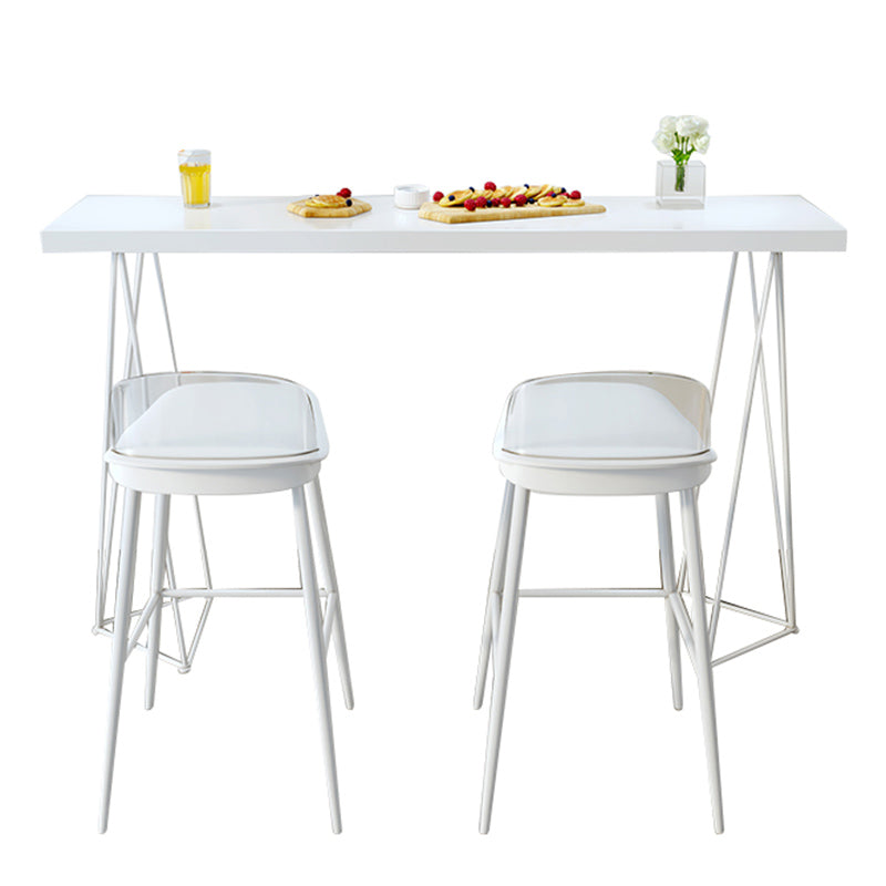 Table de bar supérieur en bois blanc pour petites endroits