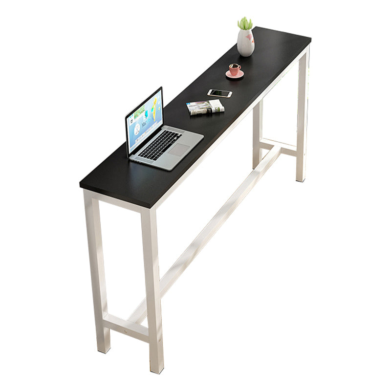 Industrial Trestle Bar Stool Table Metal and Wood Bar Wine Table Black White Without Chairs Clearhalo 'Bar Furniture' 'Bar Tables' 'bar_tables' 'furn' 'furn_bar_tables' 'Furniture' 'Kitchen & Dining Furniture' 7178675