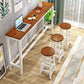 Industrial Trestle Bar Stool Table Metal and Wood Bar Wine Table Clearhalo 'Bar Furniture' 'Bar Tables' 'bar_tables' 'furn' 'furn_bar_tables' 'Furniture' 'Kitchen & Dining Furniture' 7178677