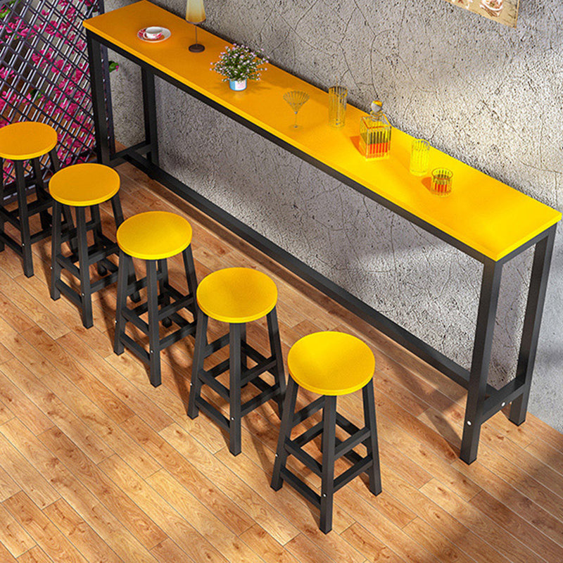 Industrial Trestle Bar Stool Table Metal and Wood Bar Wine Table Clearhalo 'Bar Furniture' 'Bar Tables' 'bar_tables' 'furn' 'furn_bar_tables' 'Furniture' 'Kitchen & Dining Furniture' 7178679