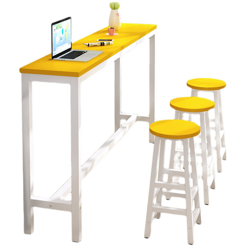 Industrial Trestle Bar Stool Table Metal and Wood Bar Wine Table Clearhalo 'Bar Furniture' 'Bar Tables' 'bar_tables' 'furn' 'furn_bar_tables' 'Furniture' 'Kitchen & Dining Furniture' 7178683