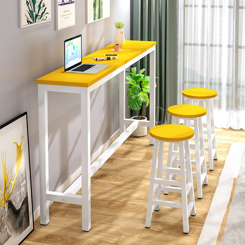 Industrial Trestle Bar Stool Table Metal and Wood Bar Wine Table Clearhalo 'Bar Furniture' 'Bar Tables' 'bar_tables' 'furn' 'furn_bar_tables' 'Furniture' 'Kitchen & Dining Furniture' 7178688