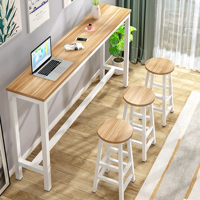 Industrial Trestle Bar Stool Table Metal and Wood Bar Wine Table Clearhalo 'Bar Furniture' 'Bar Tables' 'bar_tables' 'furn' 'furn_bar_tables' 'Furniture' 'Kitchen & Dining Furniture' 7178690