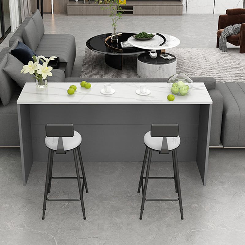 Modern Indoor Bar Stool Table White Marble Rectangle Counter Table Clearhalo 'Bar Furniture' 'Bar Tables' 'bar_tables' 'furn' 'furn_bar_tables' 'Furniture' 'Kitchen & Dining Furniture' 7178716
