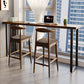 Industriële bar-eettafel voor binnen, rechthoekig massief houten bartafel