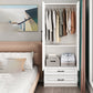 Contemporary Wardrobe Armoire Wood Combination Armoire for Bedroom