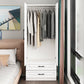 Contemporary Wardrobe Armoire Wood Combination Armoire for Bedroom