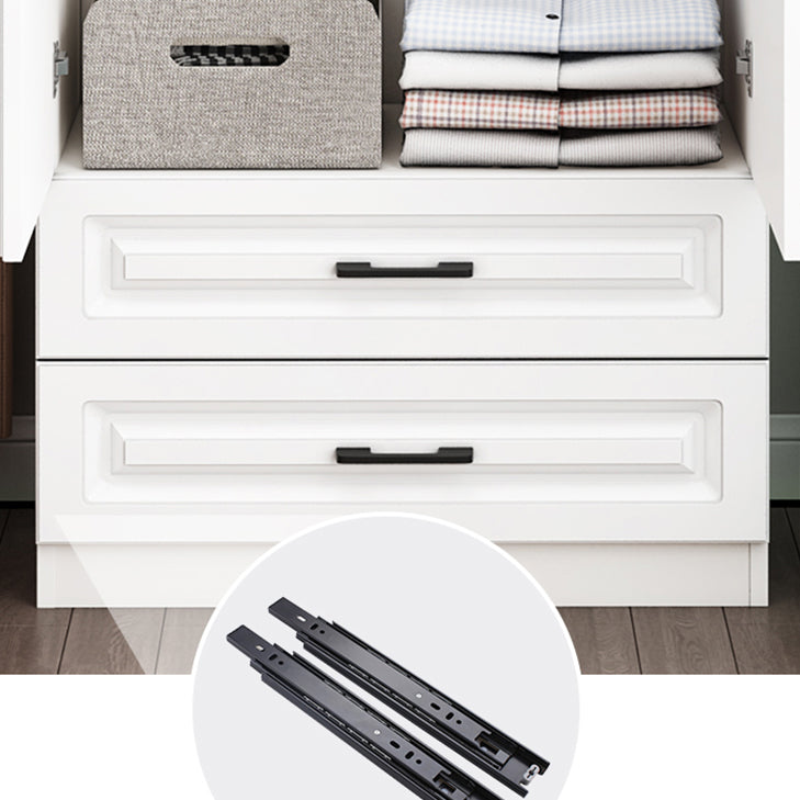 Contemporary Wardrobe Armoire Wood Combination Armoire for Bedroom