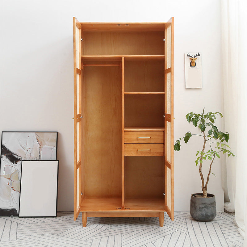 Freestanding Natural Solid Wood Wardrobe Modern Multifunctional Wardrobe Armoire 35"L x 22"W x 79"H 2 Clearhalo 'Armoires & Wardrobes' 'armoires_wardrobes' 'Bedroom Furniture' 'furn' 'furn_armoires_wardrobes' 'Furniture' 7178777